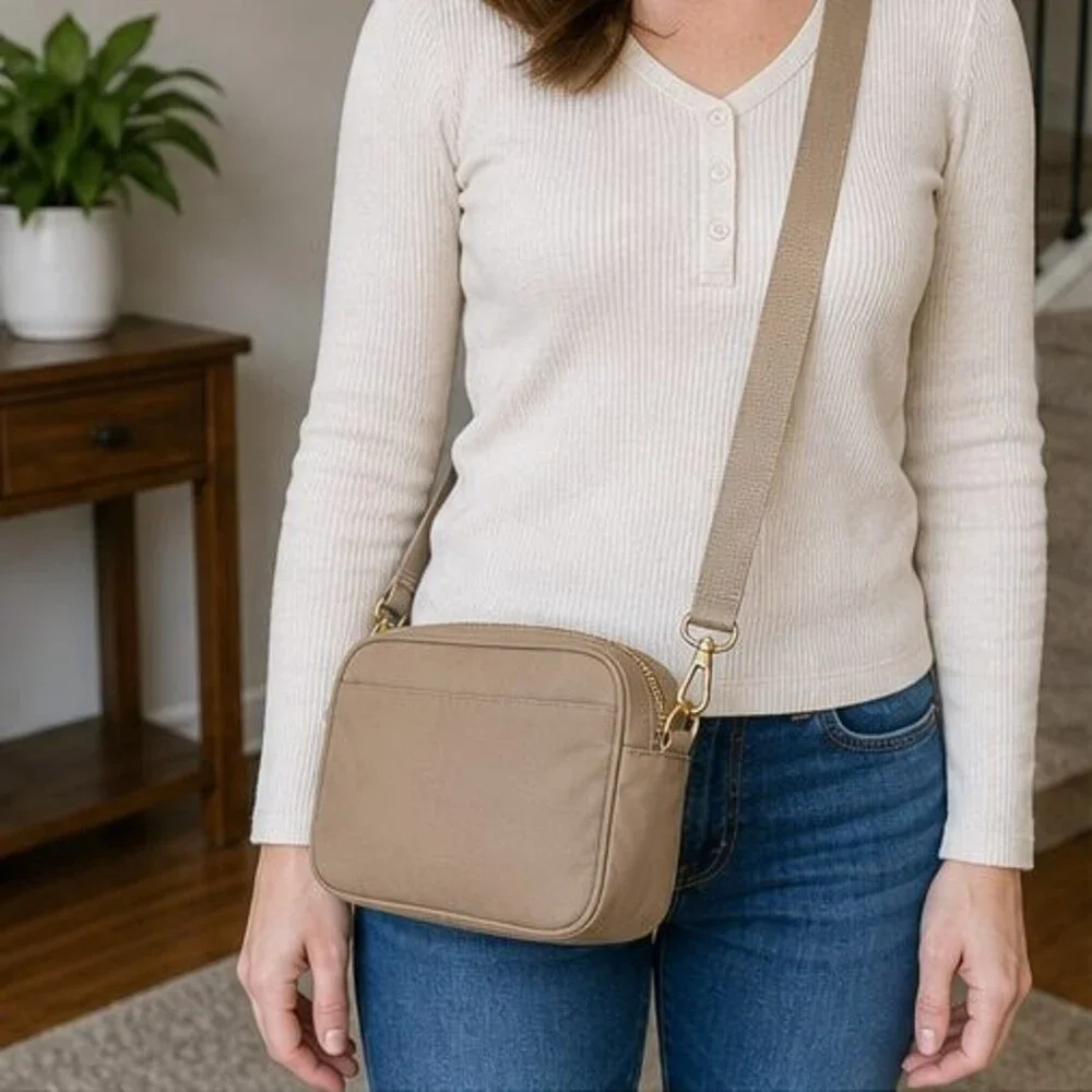 Merlot Nylon Crossbody Bag